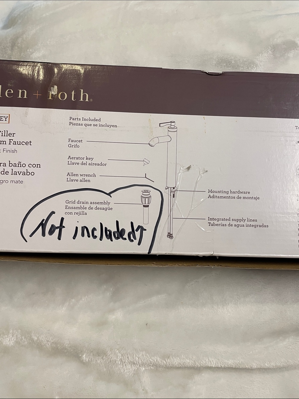Allen+Roth Matte Black Vessel Filler Bathroom Faucet - Picture 8 of 10